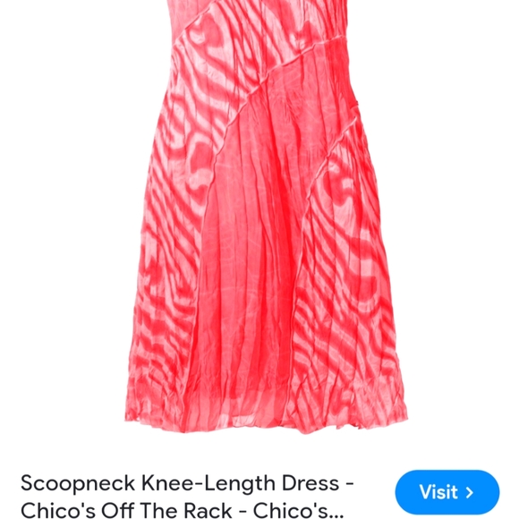 Chico's Scoopneck Knee-Length Dress siz Xl - Picture 2 of 6